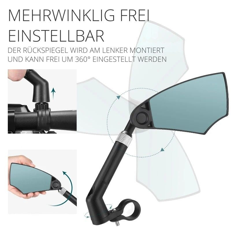 Fahrrad-Rückspiegel – teleskopisch, flexibel, 360° Weitwinkel
