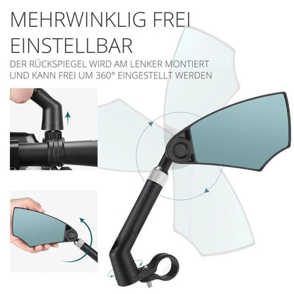 Fahrrad-Rückspiegel – teleskopisch, flexibel, 360° Weitwinkel