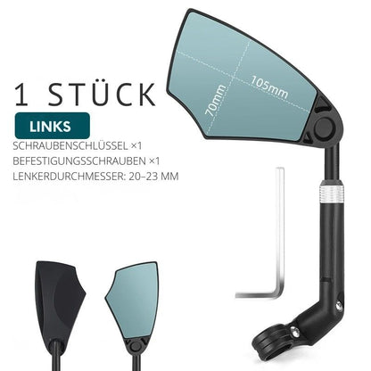 Fahrrad-Rückspiegel – teleskopisch, flexibel, 360° Weitwinkel